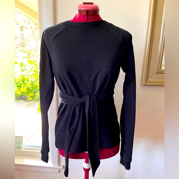 ALLSAINTS SWEATSHIRT WITH TIE BELT - Picture 1 of 11